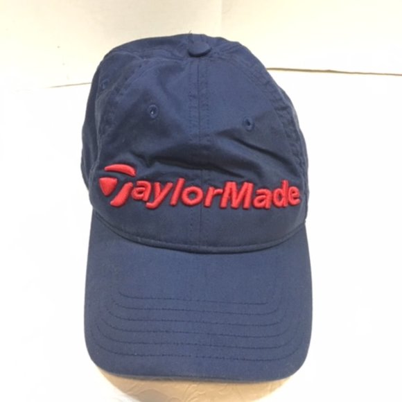 Taylor Made Golf Cap Hat Strap Back Adjustable Blue Red Embroidered - Picture 4 of 11